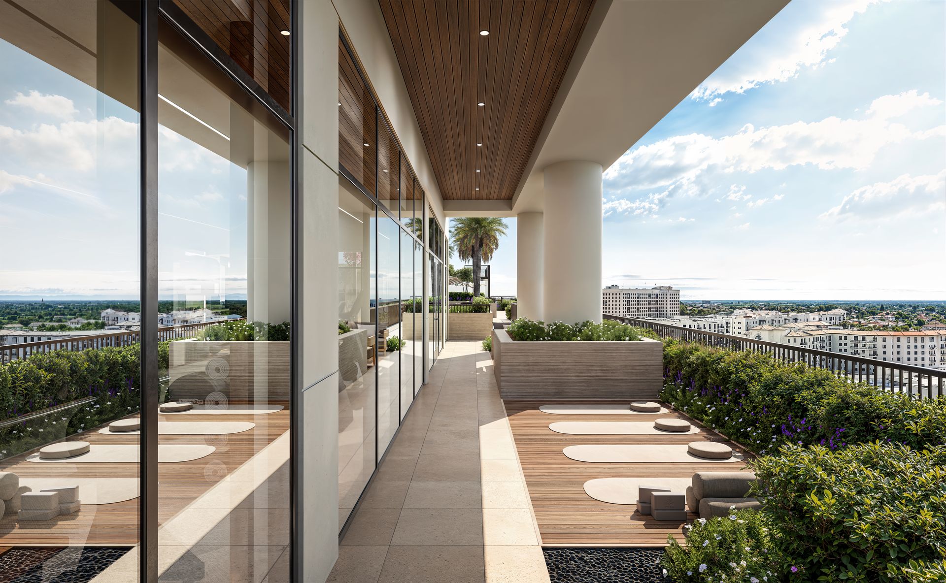 Outdoor yoga terrace